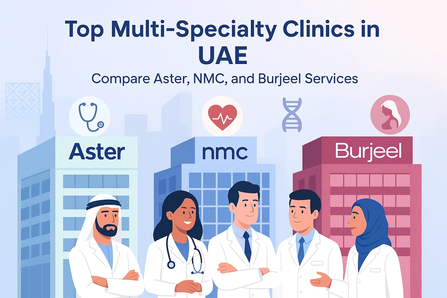 Top Multi-Specialty Clinics in UAE – Aster, NMC, Burjeel Compared