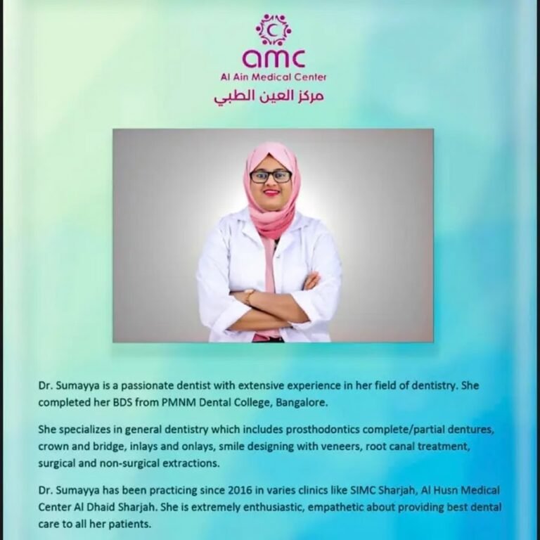 Dentist in ajman, Dr sumayya v. s